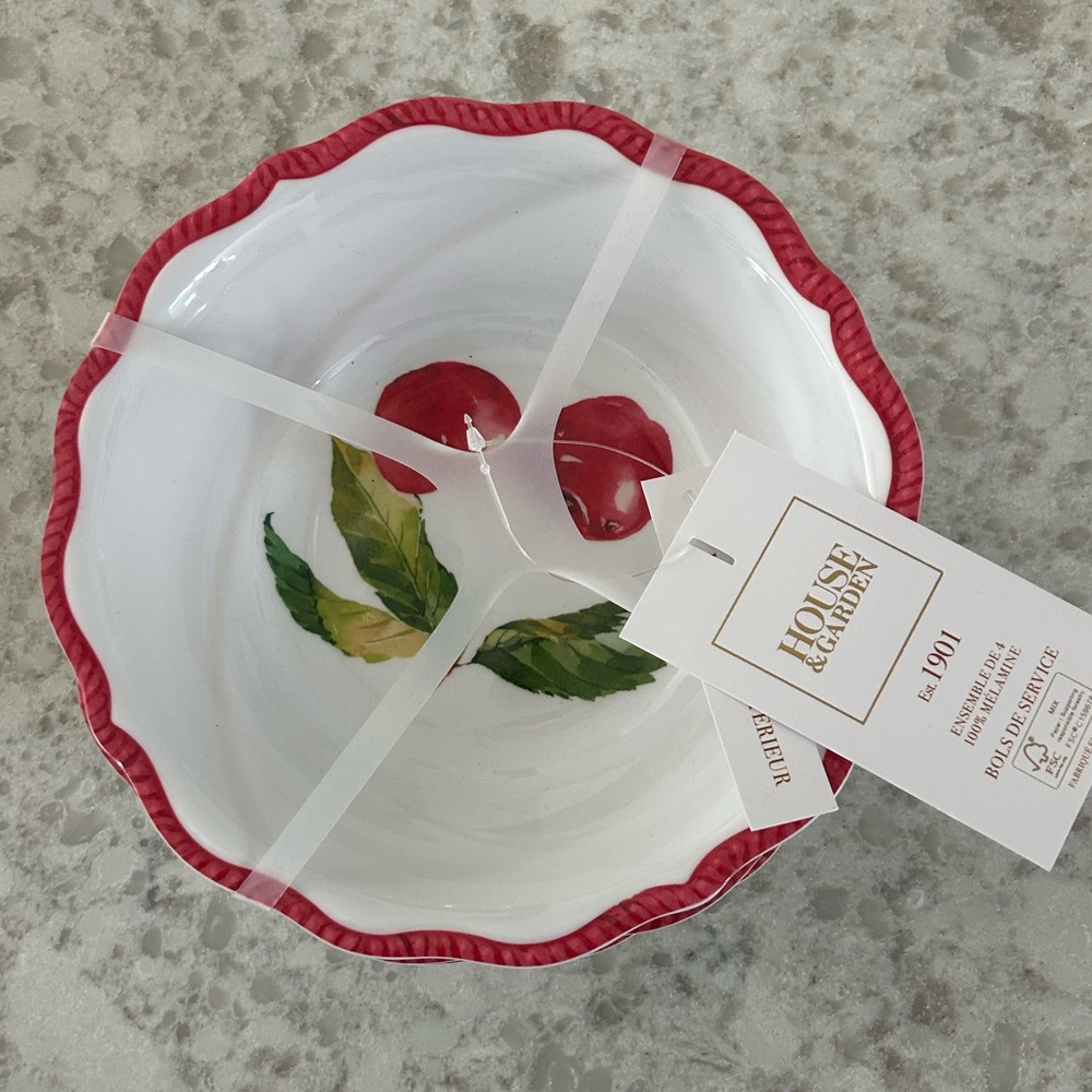 “New” House & Garden Cherry serving bowls (set of 4)